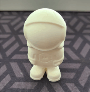 White 3D printed cartoon astronaut