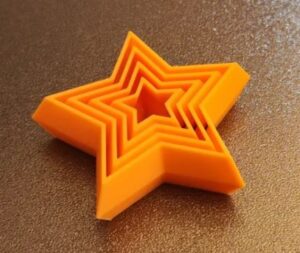 Orange 3D printed nesting stars